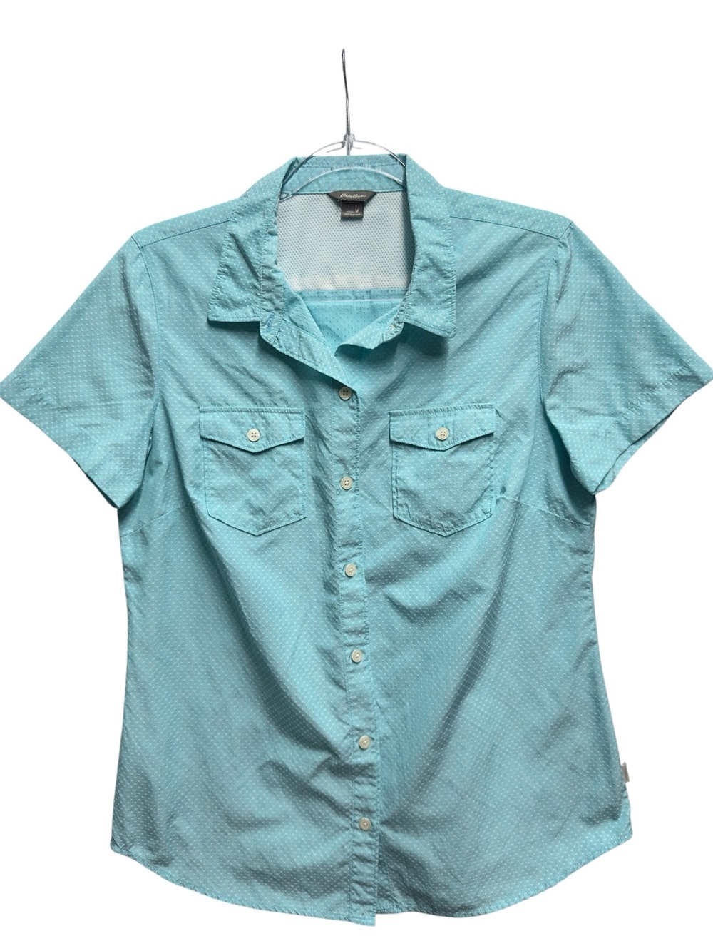 Polka Dots Chambray Poplin Twill Tech Shirt Top